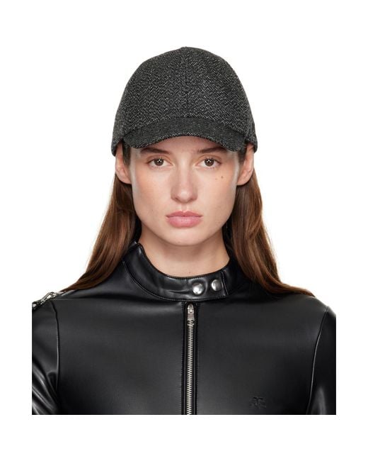 Courreges Black Caviar Wool Cap