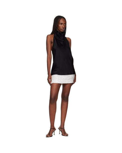 Stella McCartney Black Satin Halterneck Top