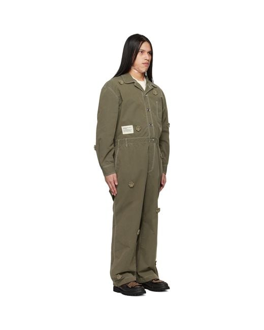 Song For The Mute Black Birkenstock Edition 'The Gardener' Crochet Flower Jumpsuit for men