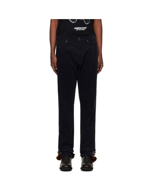 Undercover Black Contrast Hem Trousers for men