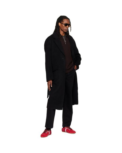 Wooyoungmi Black Wool Cashmere Coat for men