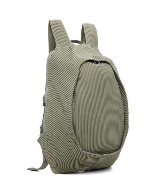 Homme Plissé Issey Miyake Green Homme Plissé Issey Miyake Pleats Backpack for men
