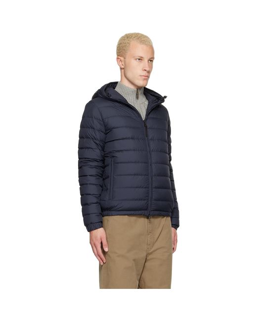 Moncler Blue Solienn Hooded Short Down Jacket for men