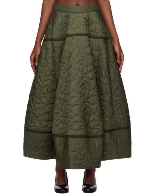 Toogood Green Khaki 'The Parachutist' Midi Skirt