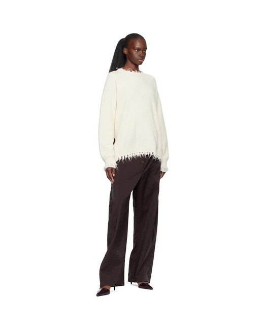 Lauren Manoogian Black Off- Fray Crewneck Sweater