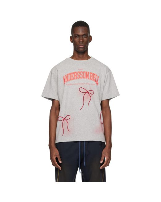 ANDERSSON BELL Black Ribbon Embroidery Spray T-Shirt for men