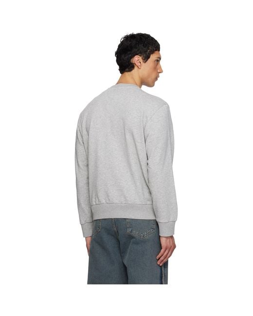 MM6 by Maison Margiela Gray Spray Print Sweatshirt for men