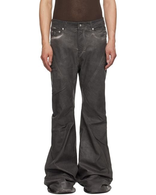 Rick Owens Black Hollywood Bias Bootcut Jeans for men