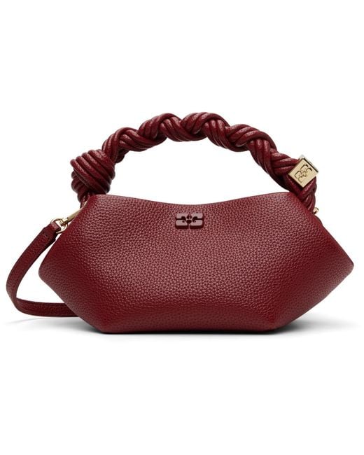 Ganni Red Grained Mini Bou Bag