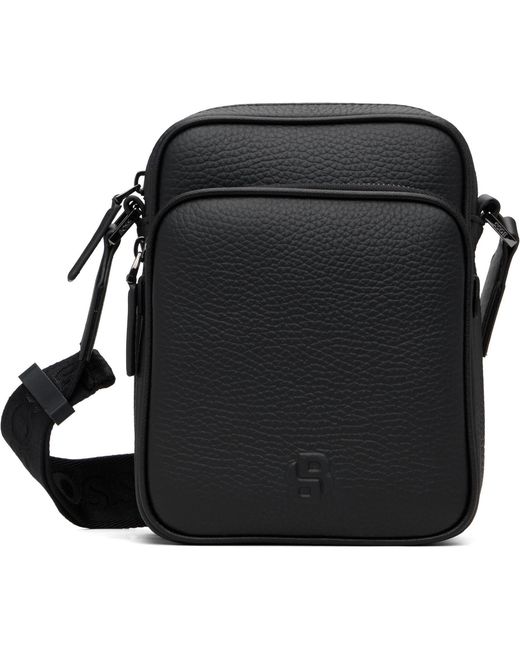 Boss Black Italian-Leather Double B Reporter Bag for men