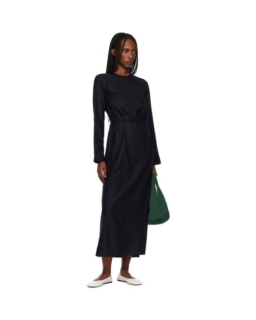 Baserange Black Long-Sleeve Apron Maxi Dress