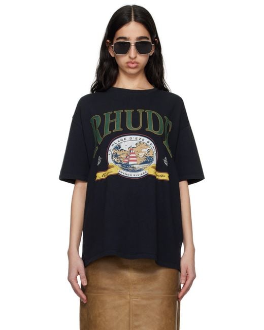 Rhude Black 'Monaco Regatta' T-Shirt