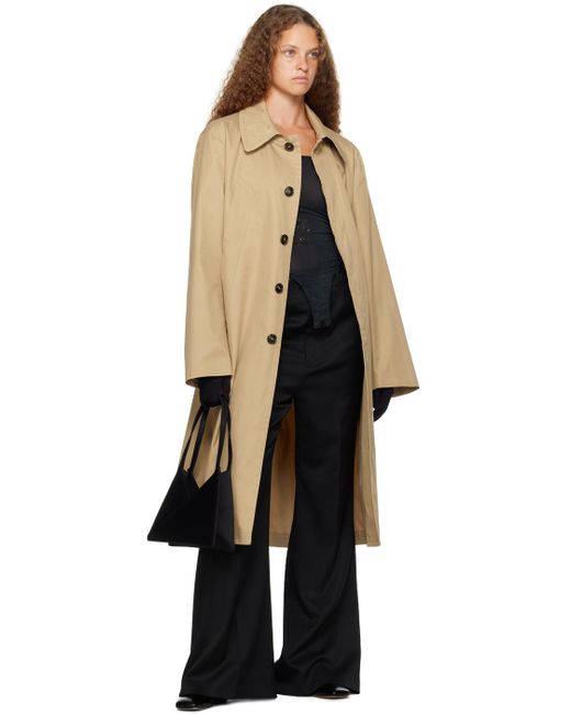MM6 by Maison Martin Margiela Natural Beige Button Trench Coat