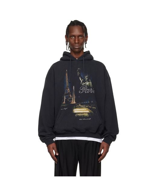 Vetements Black 'Paris' Tourist Hoodie for men