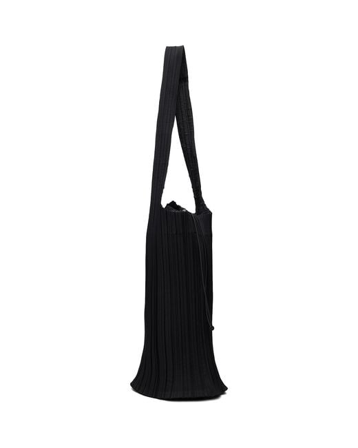 Pleats Please Issey Miyake Black Pleats Swan Tote