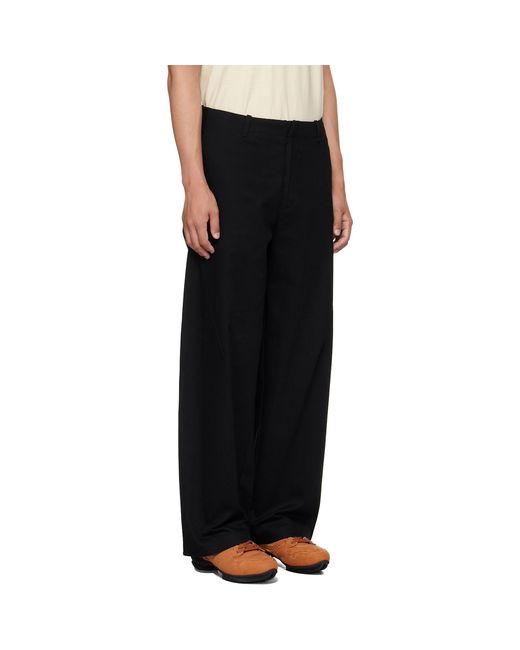 J EONGL I Black Heavy Cotton Cicada Trousers for men