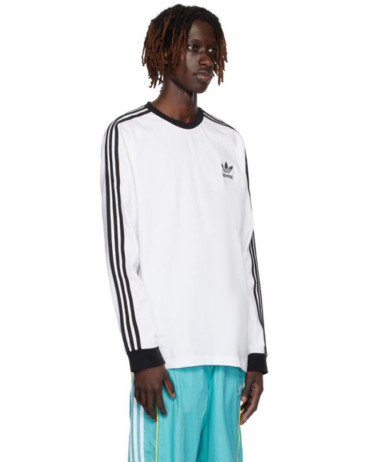 Adidas Originals Black 3-Stripes Long Sleeve T-Shirt for men