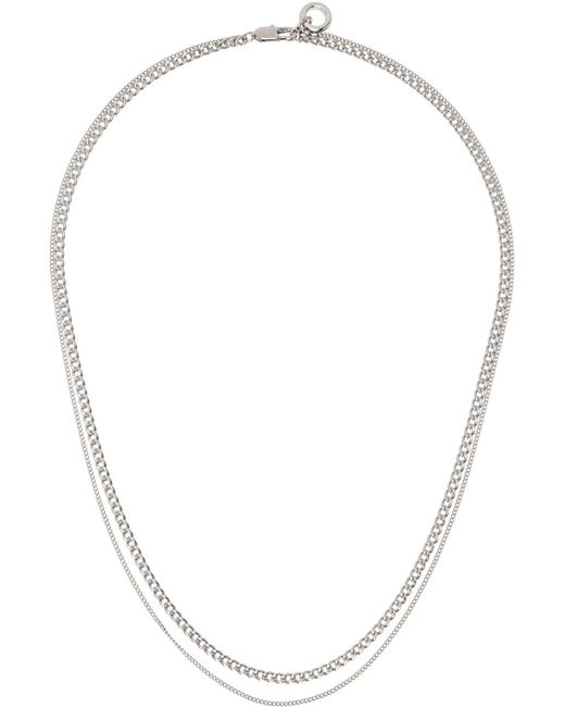 A.P.C. White . Silver Minimalist Necklace for men