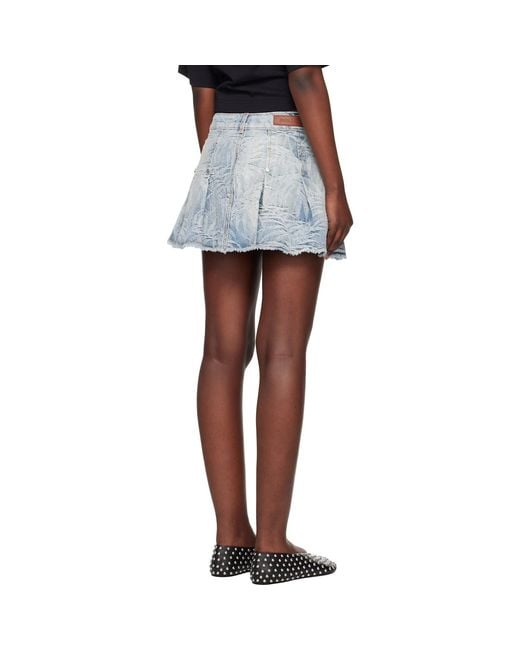 Palm Angels Black Palms Jacquard Denim Miniskirt