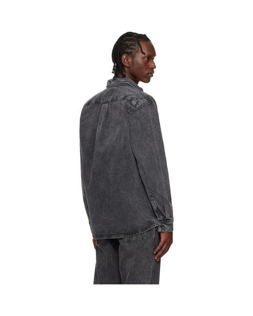 Boss Black Faded Denim Shirt for men