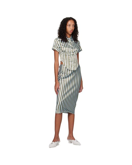 Miaou Black Ssense Work Capsule – Green & Blue Verona Midi Skirt