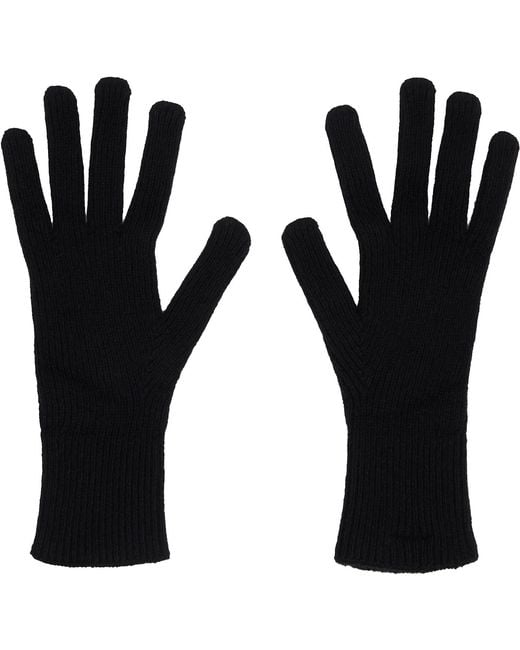 Baserange Black Ribbed Gloves