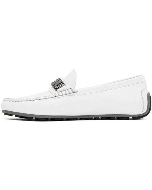 Moschino Black White Driver Loafers for men