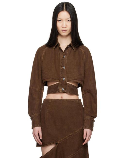 Eckhaus Latta Ellipse Denim Jacket in Brown Lyst UK