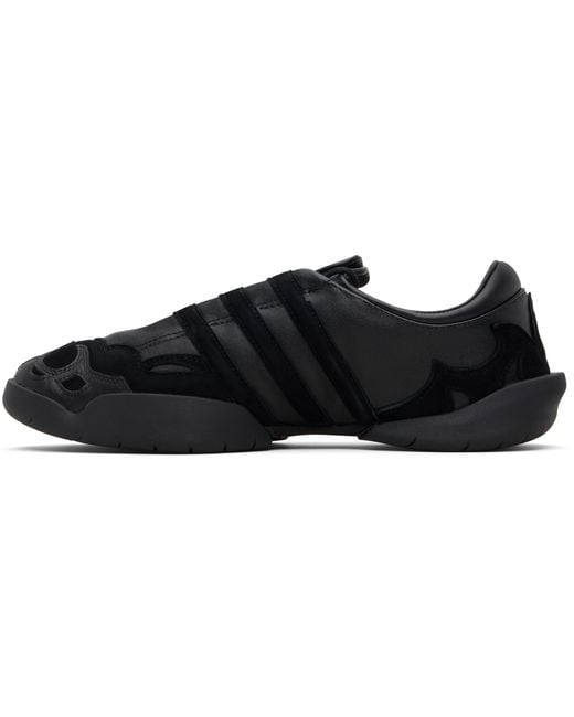 Y-3 Black Regu Leather Sneakers for men
