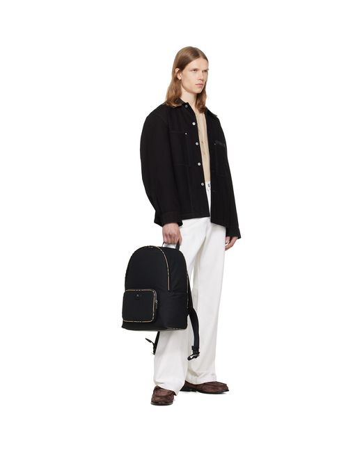 Burberry Black Check Trim Backpack for men