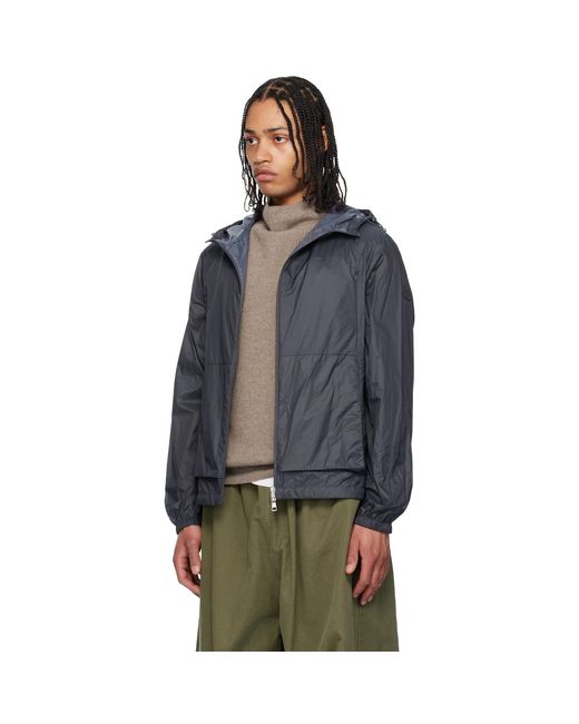Moncler Blue Lamo Hooded Jacket for men