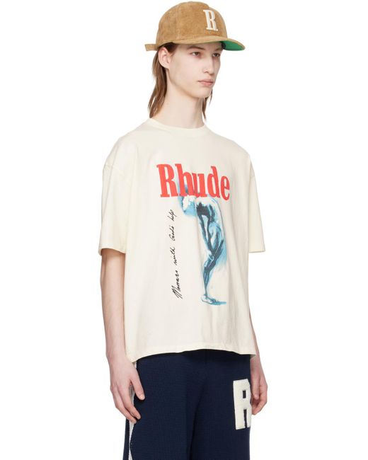 Rhude White Off- God Help Me T-shirt for men
