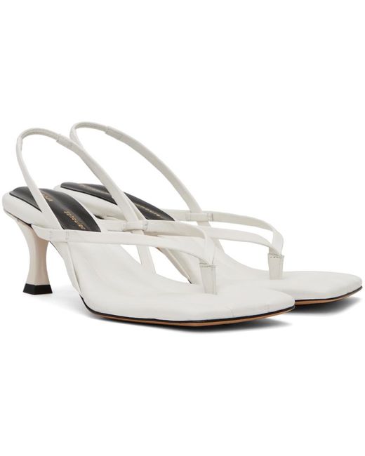 Proenza Schouler Black White Square Thong Heeled Sandals