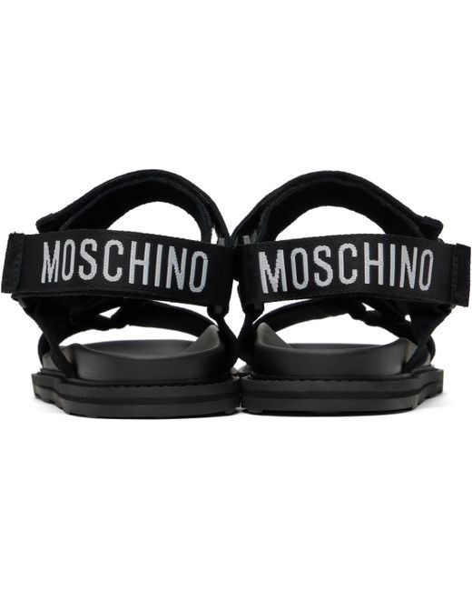Sandales Noires En Suède Moschino pour homme en coloris Black