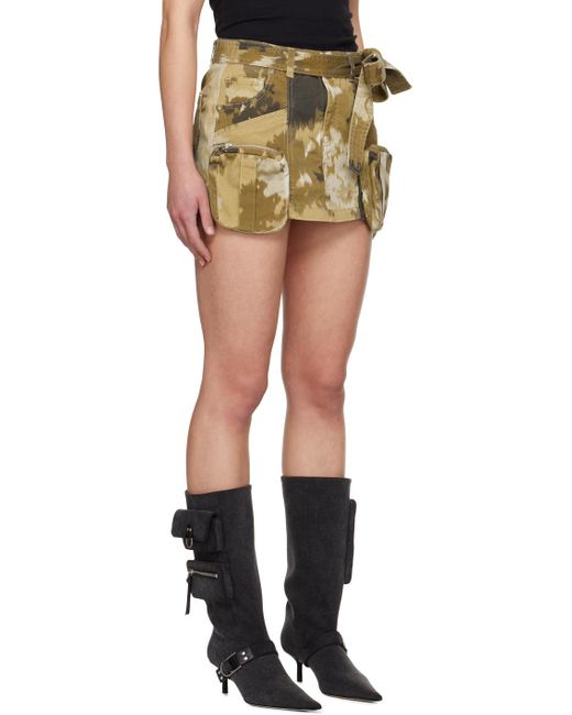 Blumarine Black Brown Camouflage Miniskirt