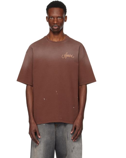 T-Shirt 'Design Studio' Brun À Logo Amiri pour homme en coloris Red