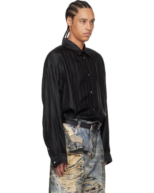 メンズ Acne ブラック ボタンアップシャツ Black