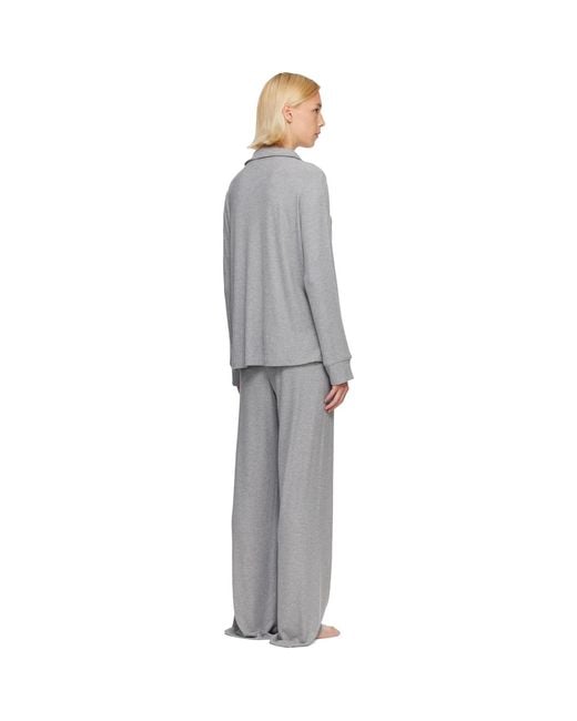Skims Gray Soft Lounge Sleep Pyjama Set