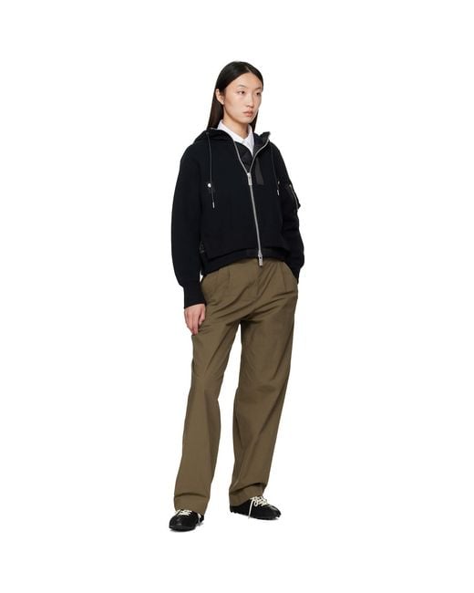 Sacai Blue Sponge Sweat X Nylon Twill Hoodie