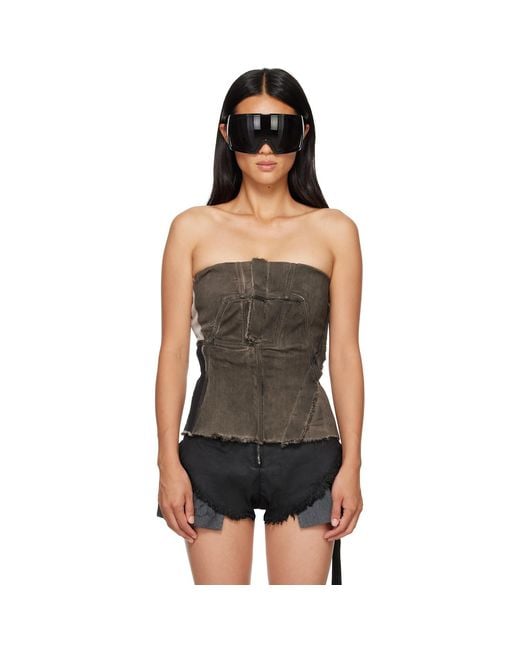 Rick Owens Black Tower Splintered Bustier Top