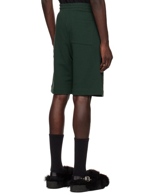 Dries Van Noten Black Green Drawstring Shorts for men
