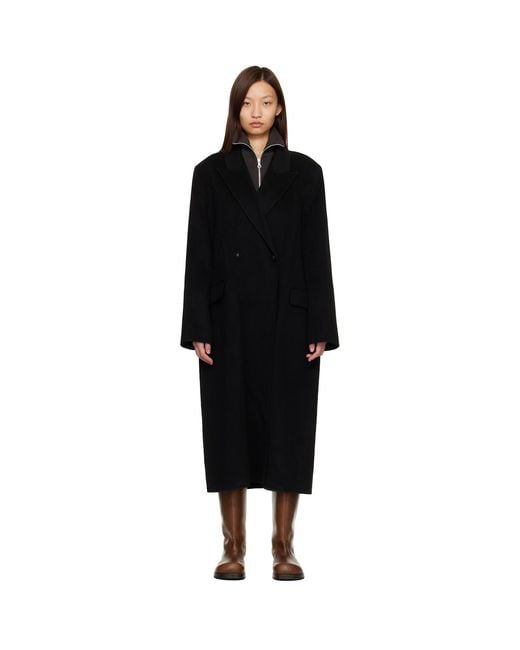 Acne Black Double-Breasted Coat
