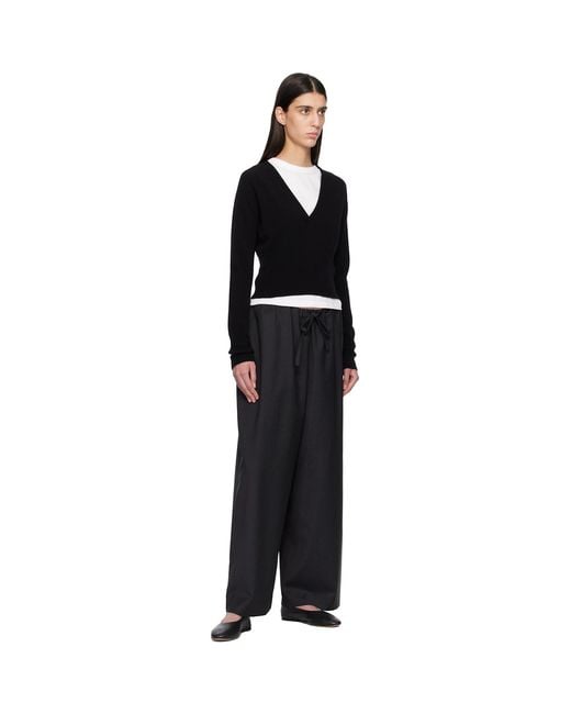 Totême Black Drawstring Dinner Trousers