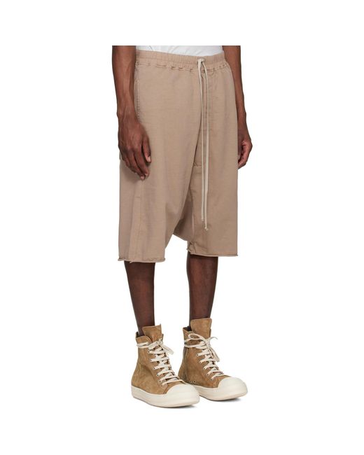 Rick Owens Natural Temple Drawstring Pods Shorts for men