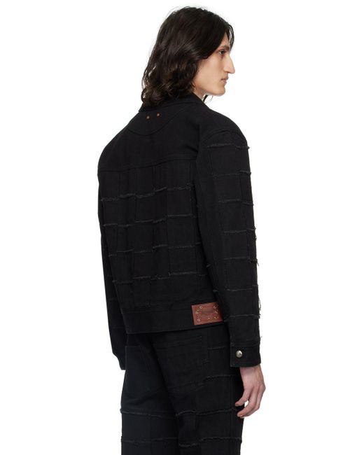 ANDERSSON BELL Black New Patchwork Denim Jacket for men
