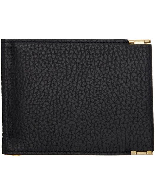 Meanswhile Black Leather Money Clip Wallet for men