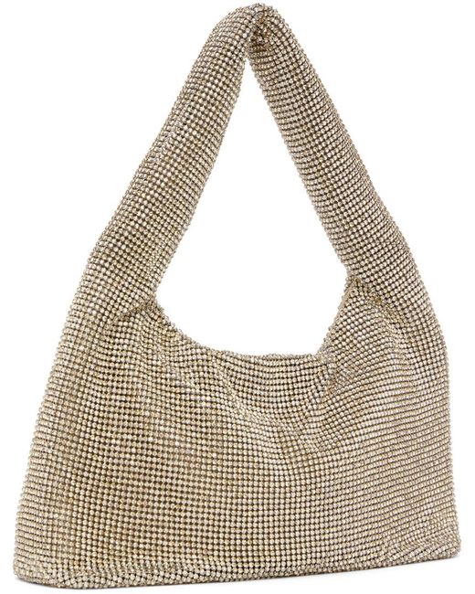 Kara Metallic Bronze Mini Crystal Mesh Shoulder Bag