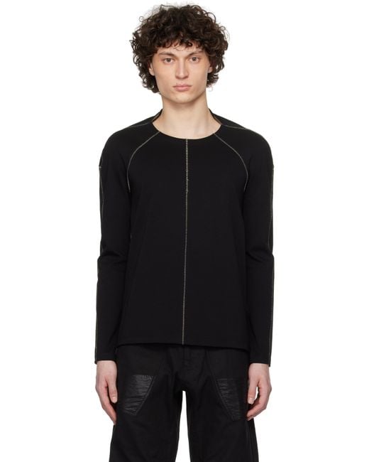 メンズ CARNET ARCHIVE ブラック Human-Shell 長袖Tシャツ Black