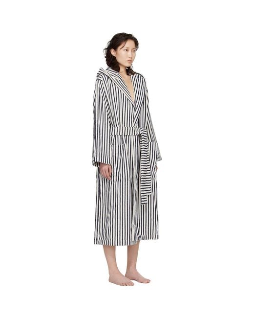 Tekla Black Terry Hooded Bathrobe