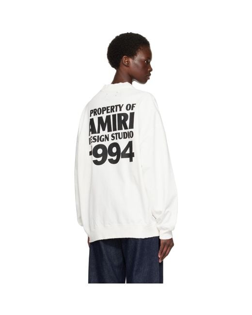 Amiri White Off- '1994' Crew Sweatshirt